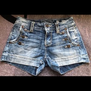 Miss Me Sailor Denim Shorts Size 25